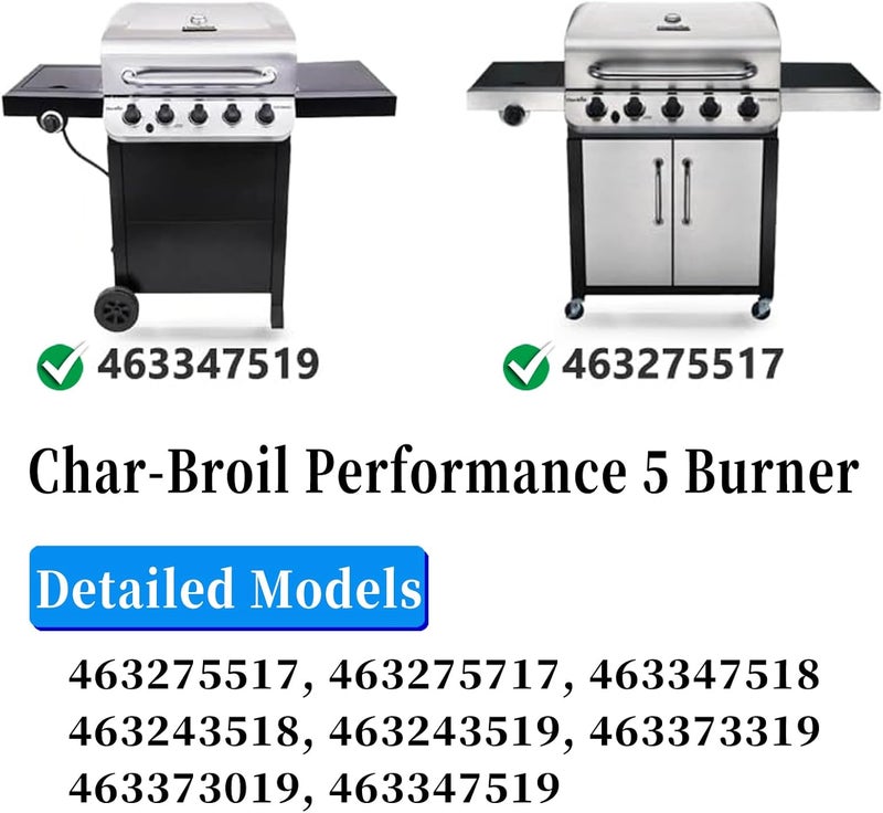 ROCFAN Replacement Parts for Charbroil Performance 5 Burner Grill 463347519, 463347518, 463243518, 463275517, 463275717, Char-Broil 463347519 Replacement Parts, Char-Broil 463347518 Replacement Parts - Image 2